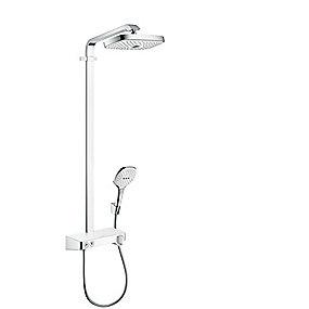 hvid krom brusehoved mm 300 300 select tablet shower med brusesystem e300 select raindance hansgrohe