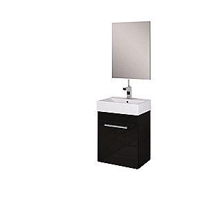 spejl og vask underskab mm 450 med pakke komplet sort mbelpakke lita