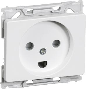 hvid modul 1 jord med n 2p stikkontakt 66 opus lk