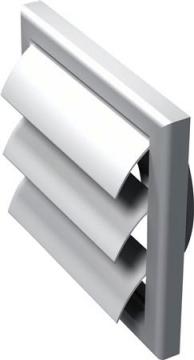 klapventil hvid 150mm 186x186 ml plast i lamelrist