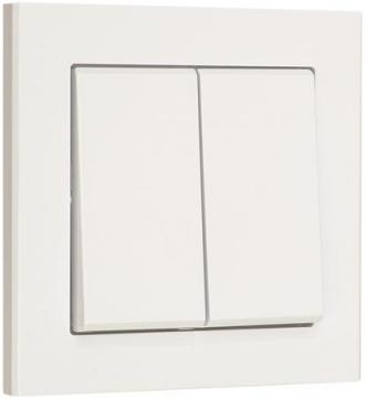 84x84mm hvid korrespondance dobbelt afbryder euro optima