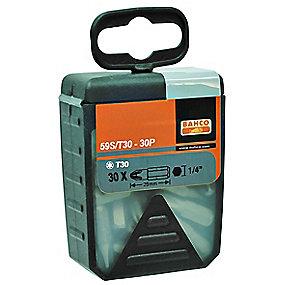 stk 30 a boks t30-30p 59s mm 25 lngde 30 torx bits bahco