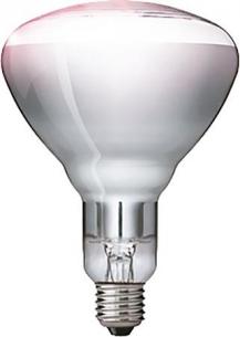 varmelampe klar e27 br125 ir250ch 250w infrard philips