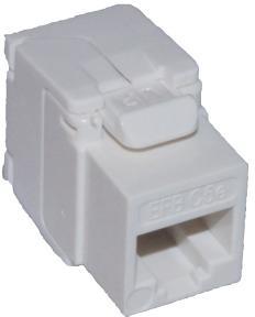 hvid tool-less utp kat5e konnektor keystone