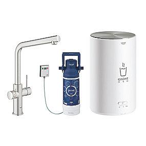 supersteel filter og kedel rund med m str l-tud med kkkenarmatur duo ii red grohe