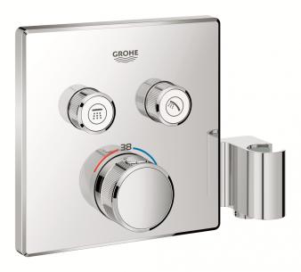 firkantet bruseholder og funktioner 2 med indbygning termostat smartcontrol grohe