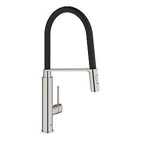 supersteel - slange sort spray prof med kkkenarmatur concetto grohe