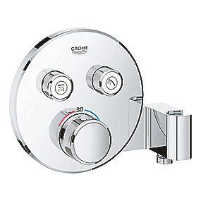 rund bruseholder og funktioner 2 med indbygning til termostat smartcontrol grohe
