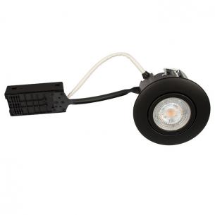 rund sort mat ip44 370lm 2700k 5w gu10 flimmerfri dmpbar 230v install quick luna
