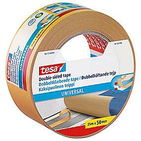 mm 50 x m 25 tppetape dobbeltklbende universal tesa