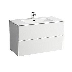 hvid mat skuffer 2 med hndvask slim pro-s inklusiv 100cm mbelpakke base laufen