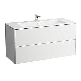 hjglans hvid skuffer 2 hanehul 1 hndvask slim s pro 120 mbelpakke base laufen