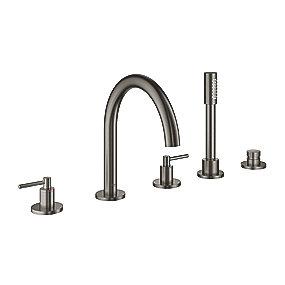 90 2 1 overdel graphite hard brstet brus kar- 5-huls brusearmatur new atrio grohe