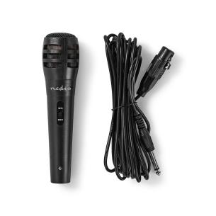 sort aluminium abs sluk tnd off-knap on indbygget db -75 ohm 600 khz 12 - hz 80 m 00 5 kabel aftageligt cardioid mikrofon nedis