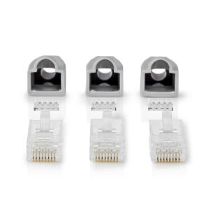 ls euro med box window gr pvc stk 10 guldplateret lige cat6 utp solid han rj45-stik
