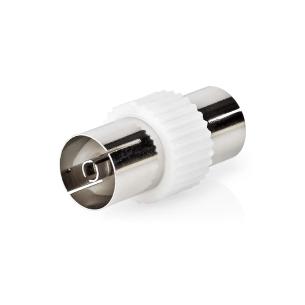 plastikpose stk 1 hvid plastik metal lige ohm 75 nikkelplateret hun coax hun coax adapter antenne satellit