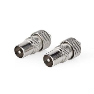 plastikpose stk 2 slv metal mm 0 7 kabeldiameter skru ohm 75 nikkelplateret han lige stik coax iec