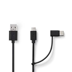 blister sort pvc runde nikkelplateret m 00 1 mbps 480 han b micro usb type-c han usb-a 0 2 usb kabel 1 i 2