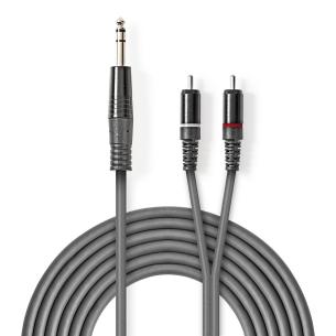 kartonhylster mrkegr runde m 50 1 nikkelplateret hanstik rca 2x hanstik mm 35 6 kabel audio stereo