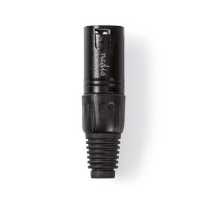 plastikpose stk 1 sort metal mm 0 5 kabeldiameter lodning nikkelplateret han lige xlr-stik