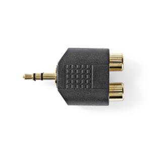plastikpose stk 10 sort abs lige guldplateret hun rca 2x hanstik mm 5 3 adapter audio stereo