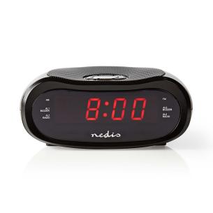sort 2 alarmer antal timer sleep funktion snooze fm am display led radio vkkeur digital nedis