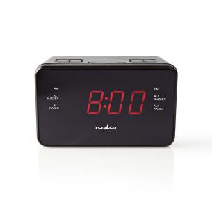 sort 2 alarmer antal timer sleep funktion snooze fm am input audio mm 5 3 1x display led radio vkkeur digital nedis