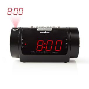 sort 2 alarmer antal timer sleep funktion snooze fm am tidsprojektion display led radio vkkeur digital nedis