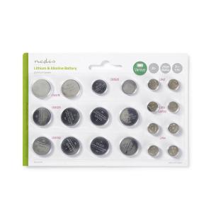 blister alt i stk 20 lr4 lr54 lr43 cr1620 2016 cr cr2025 multipakke litiumknapcellebatteri nedis