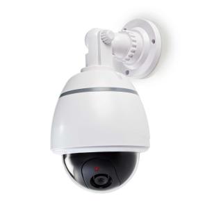 hvid udendrs eller indendrs batteri ip44 dome overvgningskamera attrap nedis