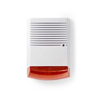 orange hvid udendrs for batteri ip44 sirene security dummy nedis