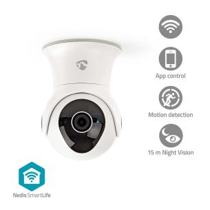 hvid ios android nattesyn bevgelsessensor med vdc 12 16gb internal cloud ip65 1080p hd full wi-fi udendrskamera smartlife nedis