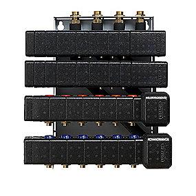 bv 50mm - gulvvarmekredse 8 og varmtvand 6 koldtvand 9 med hjrevendt bundmodul isoleret calefa wavin