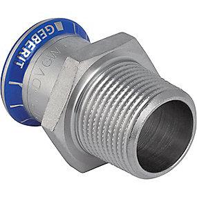 4 3 x 28mm nippel med overgang rustfri mapress geberit