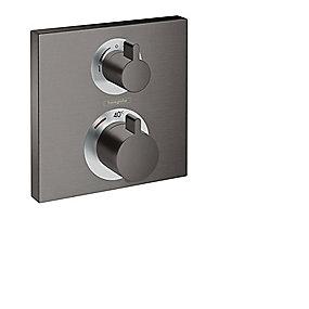 krom sort brstet udtag 2 til afsprring med indbygning til termostat square ecostat hansgrohe