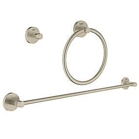 nikkel brstet krog -ring hndkldeholder 1 i 3 tilbehrsst essentials grohe