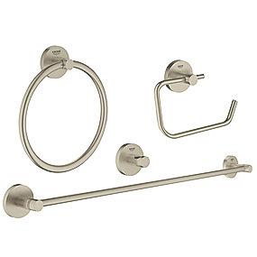 nikkel brstet papirholder krog -ring hndkldestang 1 i 4 tilbehrsst essentials grohe