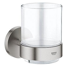 supersteel holder med krystalglas essentials grohe