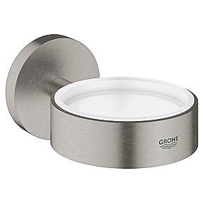 supersteel dispenser og sbeskl glas til holder essentials grohe
