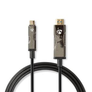 gaveske sort pvc runde m 0 50 gbps 18 stik hdmi type-c usb usb-kabel optisk aktiv