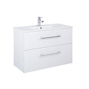 hjglans hvid vask skuffer 2 mbelskab cm 90 image