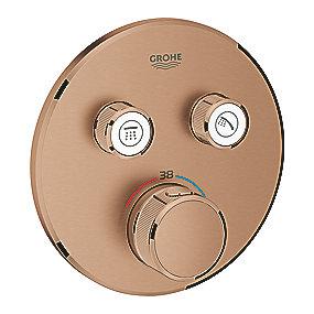 sunset warm brstet ventiler 2 med termostat forplade brus smartcontrol grohtherm grohe