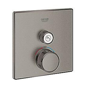 graphite hard brstet ventil en med indbygning til termostat 1sc smartcontrol grohtherm grohe
