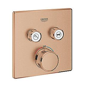 sunset warm brstet ventiler to med indbygning til termostat 2sc smartcontrol grohtherm grohe