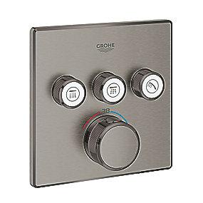 graphite hard brstet forplade ventiler 3 indbyg til termostat 3sc smartcontrol grohtherm grohe