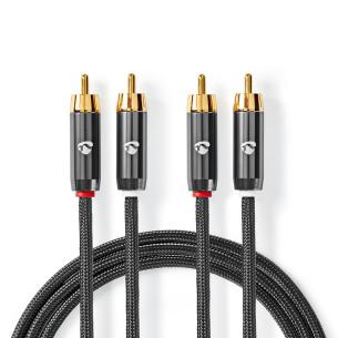 box window cover metal gr runde m 00 2 guldplateret hanstik rca 2x hanstik rca 2x kabel audio stereo