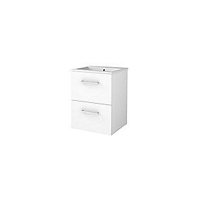 hjglans hvid 51x46cm hndvask med mbelst basicline sanibell