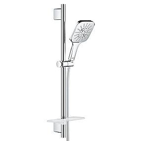 mm 750 1 bruserslange silverflex vgholdere med 600mm brusestang med brusestangst cube smartactive rainshower grohe