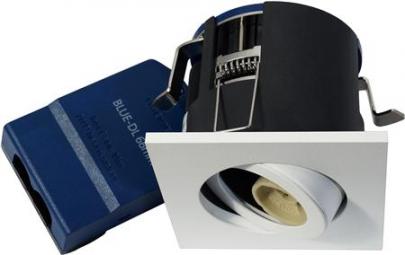 hvid mat lyskilde ex 230v gu10 87x87mm firkantet downlight g2 66 blue-dl