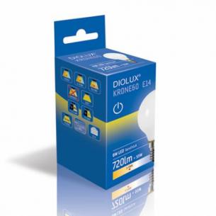 60w dmpbar ikke off on lumen 720 hvid varm - 827 6w e14 krone60 diolux